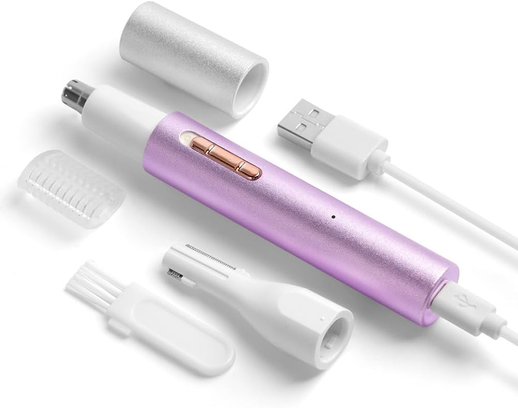 Tondeuse Nez Électrique, 2 En 1 Tondeuse À Sourcils Wet & Dry Nose Ear, USB Rechargeable Tondeuse Nez Oreilles Homme & Femmes, Tête Amovible Étanche, Moteur Silencieux, Brosse De Nettoyage