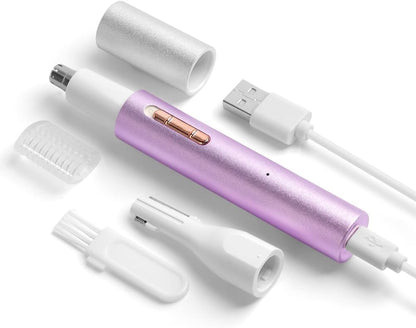 Tondeuse Nez Électrique, 2 En 1 Tondeuse À Sourcils Wet & Dry Nose Ear, USB Rechargeable Tondeuse Nez Oreilles Homme & Femmes, Tête Amovible Étanche, Moteur Silencieux, Brosse De Nettoyage