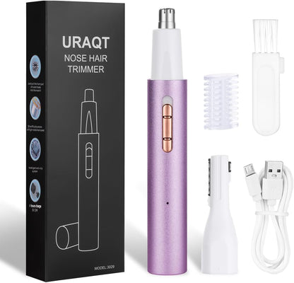 Tondeuse Nez Électrique, 2 En 1 Tondeuse À Sourcils Wet & Dry Nose Ear, USB Rechargeable Tondeuse Nez Oreilles Homme & Femmes, Tête Amovible Étanche, Moteur Silencieux, Brosse De Nettoyage