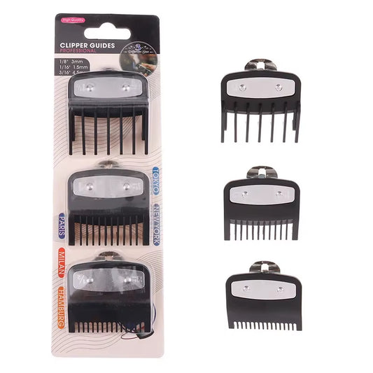 Black Limit Comb Set Hair Clipper Guards Guide Combs Trimmer Styling Tools Attachment Compatible 1.5Mm 3Mm 4.5Mm 1Pcs