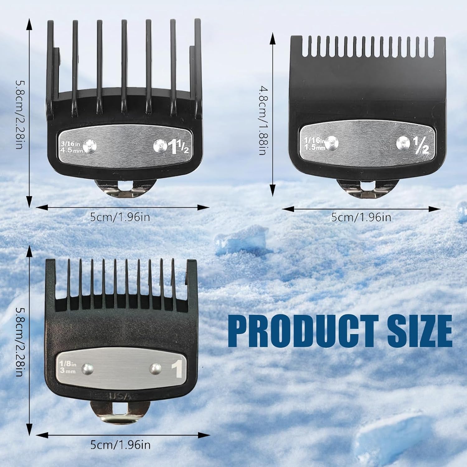 Lot De 3 Peignes Tondeuse Sabot De Guidage,Tondeuse À Cheveux Limite Peigne,Peignes Pour Sabot Cheveux Pour Wahl,Housse De Protection Pour Tondeuse À Cheveux