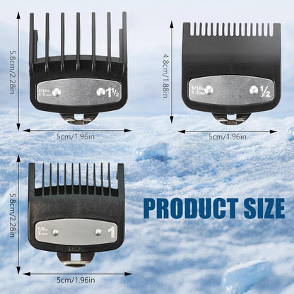 Lot De 3 Peignes Tondeuse Sabot De Guidage,Tondeuse À Cheveux Limite Peigne,Peignes Pour Sabot Cheveux Pour Wahl,Housse De Protection Pour Tondeuse À Cheveux