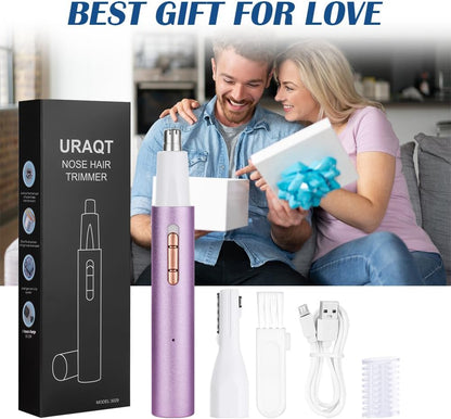 Tondeuse Nez Électrique, 2 En 1 Tondeuse À Sourcils Wet & Dry Nose Ear, USB Rechargeable Tondeuse Nez Oreilles Homme & Femmes, Tête Amovible Étanche, Moteur Silencieux, Brosse De Nettoyage