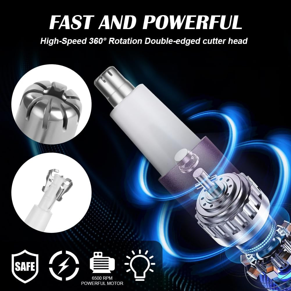 Tondeuse Nez Électrique, 2 En 1 Tondeuse À Sourcils Wet & Dry Nose Ear, USB Rechargeable Tondeuse Nez Oreilles Homme & Femmes, Tête Amovible Étanche, Moteur Silencieux, Brosse De Nettoyage