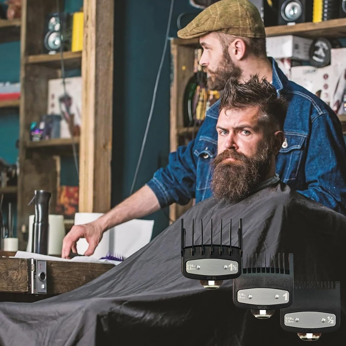 Lot De 3 Peignes Tondeuse Sabot De Guidage,Tondeuse À Cheveux Limite Peigne,Peignes Pour Sabot Cheveux Pour Wahl,Housse De Protection Pour Tondeuse À Cheveux