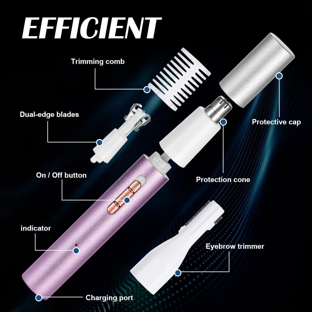 Tondeuse Nez Électrique, 2 En 1 Tondeuse À Sourcils Wet & Dry Nose Ear, USB Rechargeable Tondeuse Nez Oreilles Homme & Femmes, Tête Amovible Étanche, Moteur Silencieux, Brosse De Nettoyage